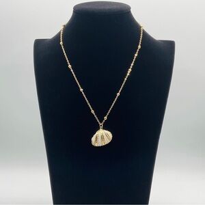 Shell Necklace Gold Plated Pendant Sea Scallop Nautical Beach Coast Gift Jewel